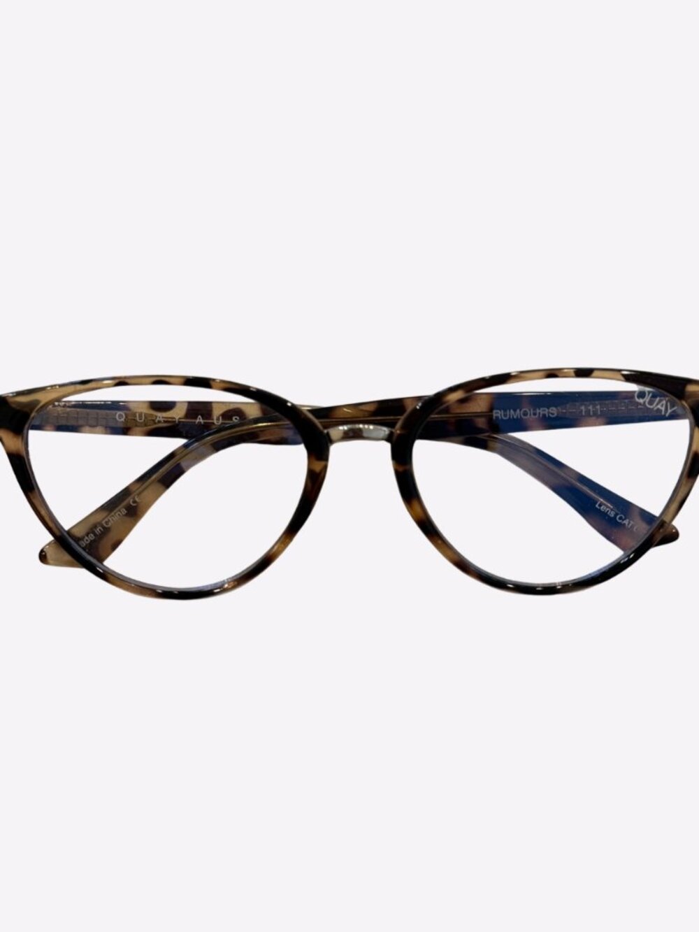 Quay Australia Rumours Blue Light Glasses Tortoise Cat Eye Frame